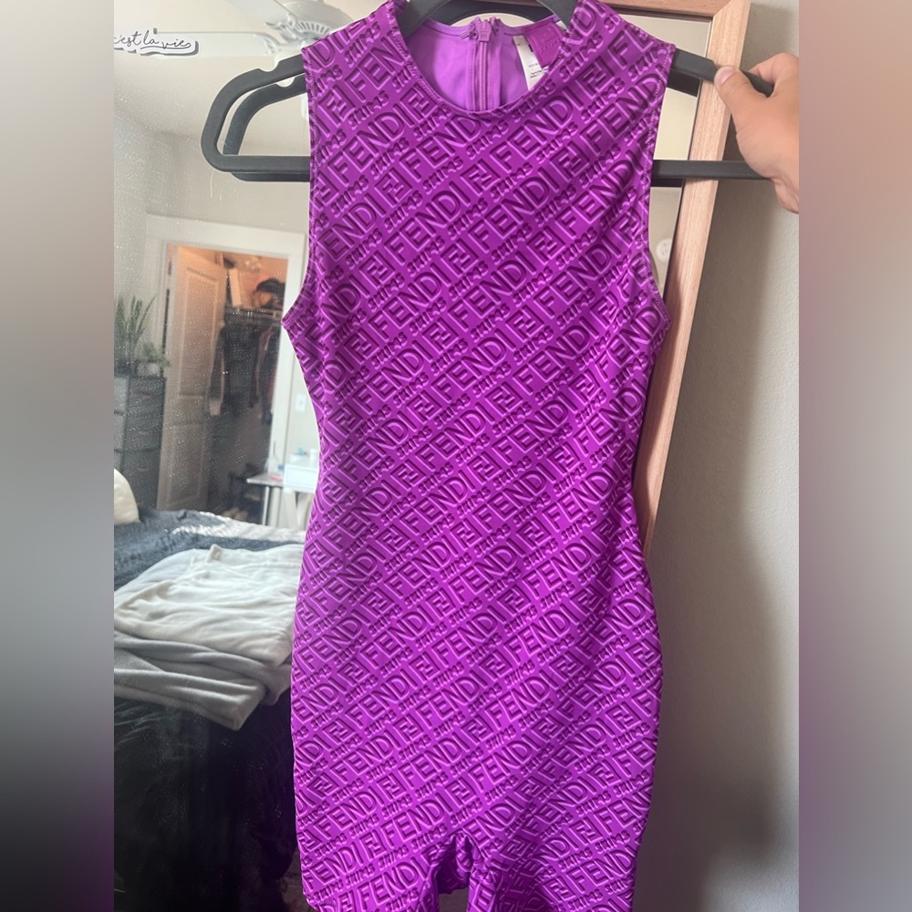 Fendi x Skims sleeveless mid thigh bodysuit Size S!